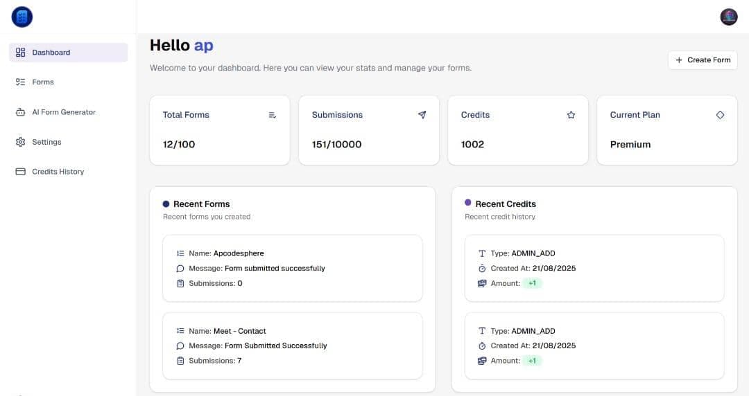 Pro-Forms Form Validation Dashboard